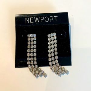 Vintage Rhinestone Waterfall Earrings